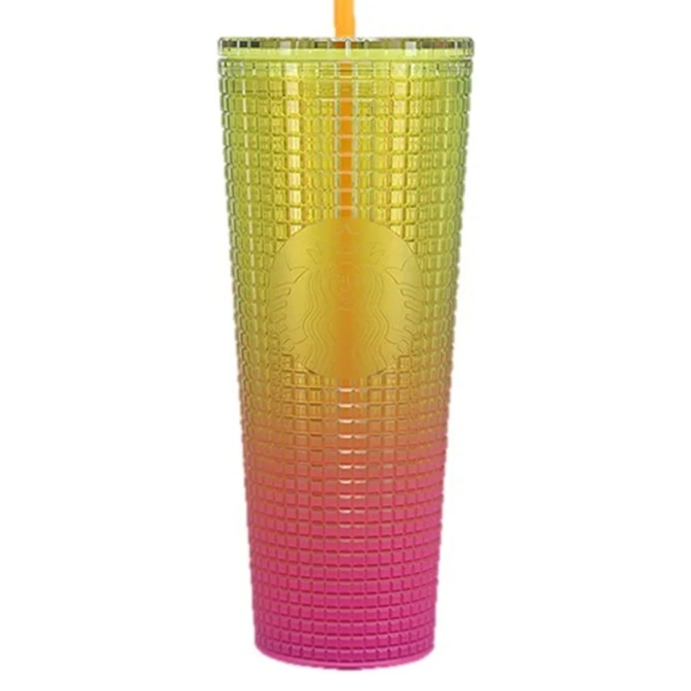 Starbucks large studded limited ed yellow pink tumblr summer 2022 collection